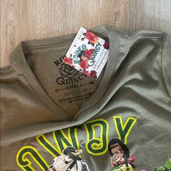 Womens rodeo Quincy Black and Olive Graphic Tees - Picture 3 of 3